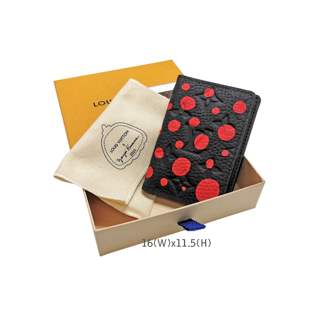 限定コラボ★関税込【Louis Vuittonx草間彌生】Pocket Organizer 明日着 限定 LV×草間彌生コラボ♪ オールレザー 長財布 ZIPPY