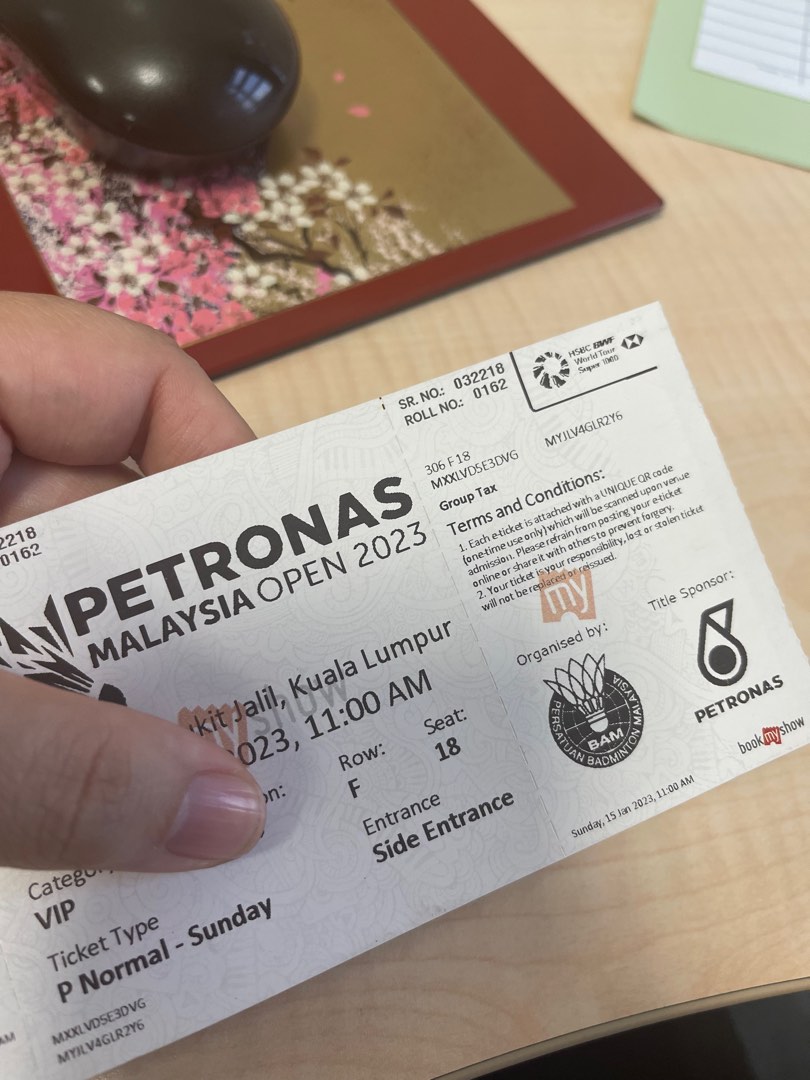 Malaysia open 2023 PETRONAS VIP ticket, Tickets & Vouchers, Event