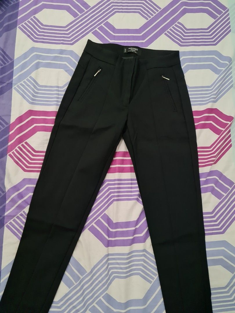 Buy MANGO Women Navy Regular Fit Linen Cropped Trousers  Trousers for  Women 4610712  Myntra
