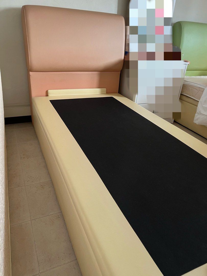 MAX COIL Single Bed storage Frame with head board, Furniture & Home