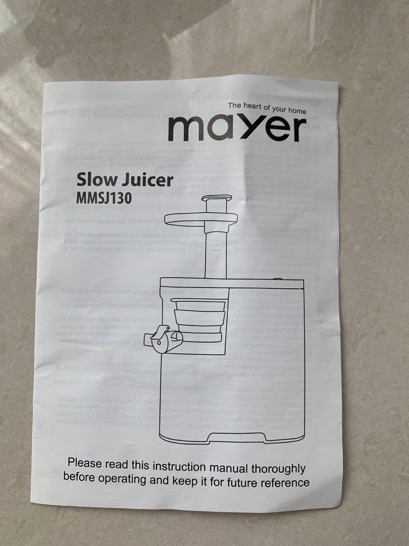 Mayer Slow Juicer MMSJ130, TV & Home Appliances, Kitchen Appliances