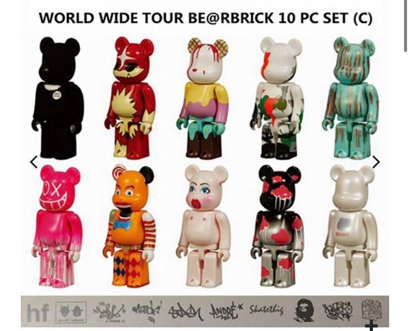 全新MEDICOM BE@RBRICK 100% BEARBRICK WORLD WIDE TOUR BWWT 10 PC