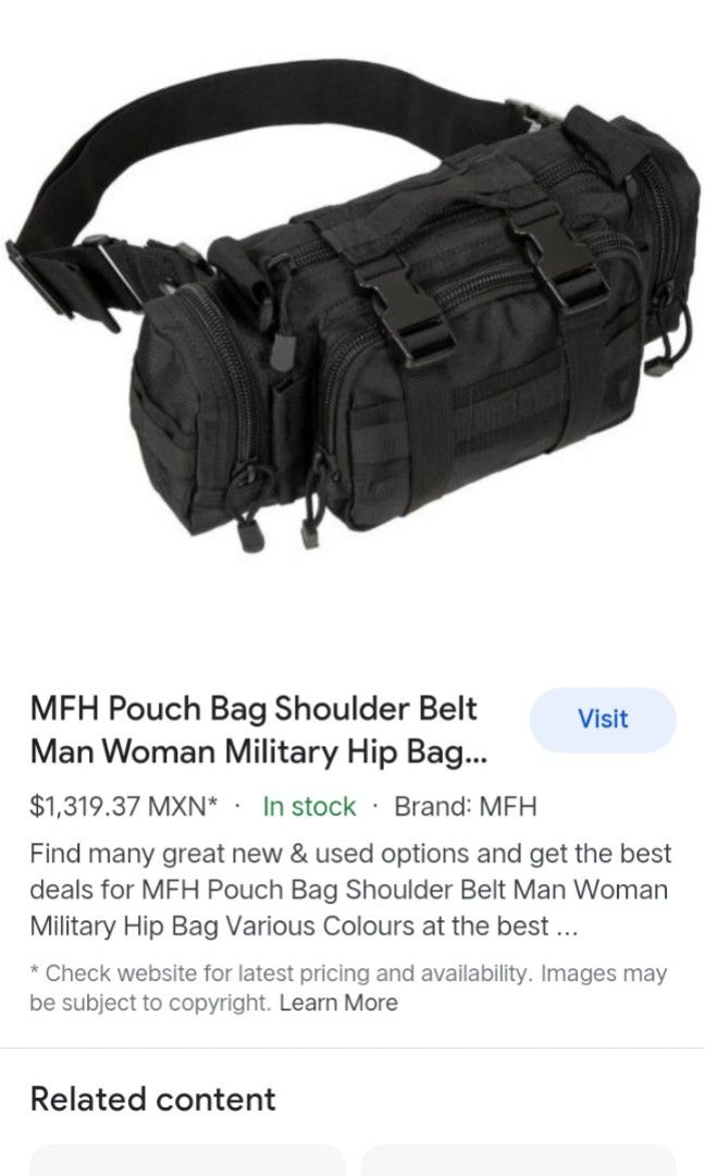 MFH POUCH BAG Shoulder belt Men (Category: Belt bags, Clutches and Pouches) located in Las Pinas. Submitted by calebsam87 (Listing ID 1209377636, Image 1). Description: gcash payment shopee check out also available lalamove delivery.