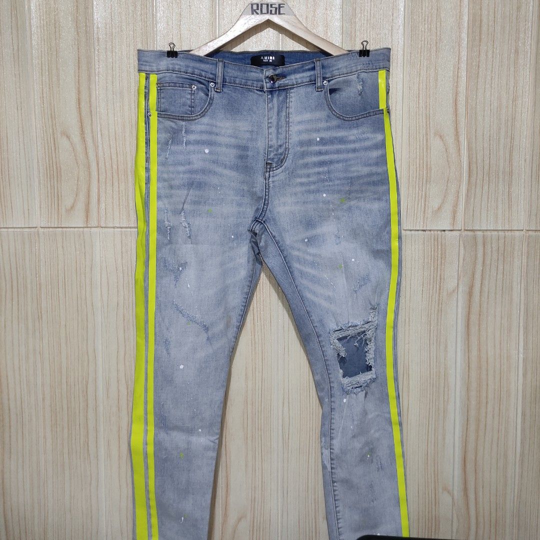 Jeans with store neon stripe