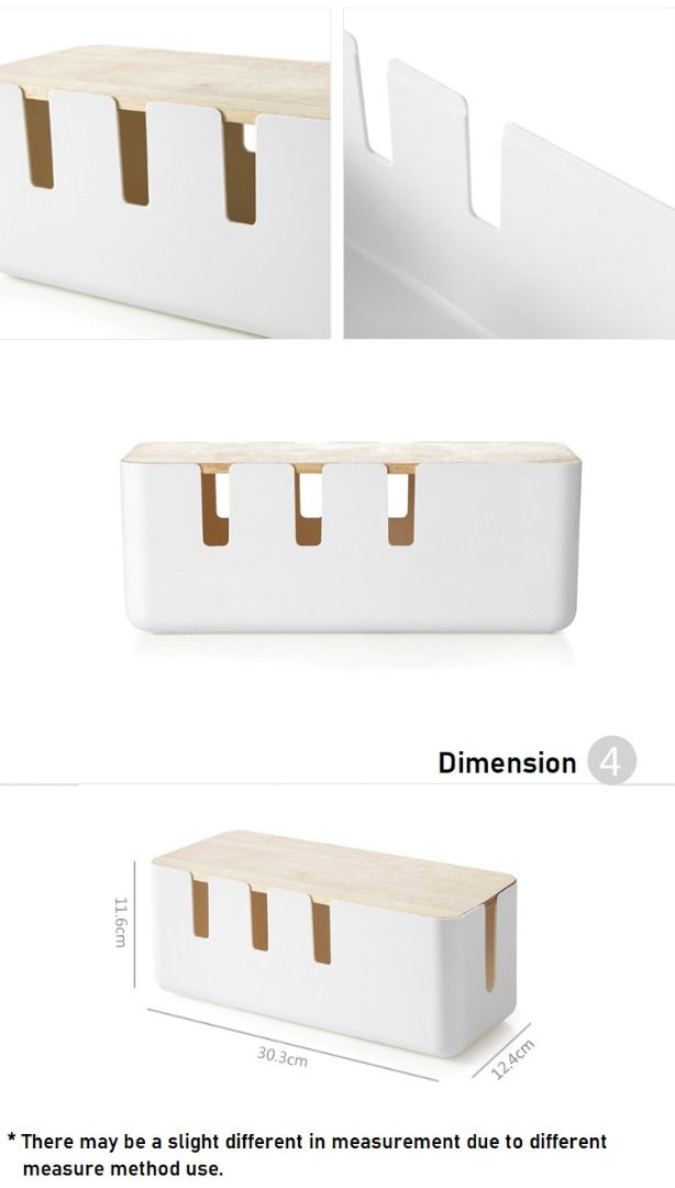 Minimalist Wooden Oak Cable Management Organizer Box Cover Socket Wire Organiser Storage