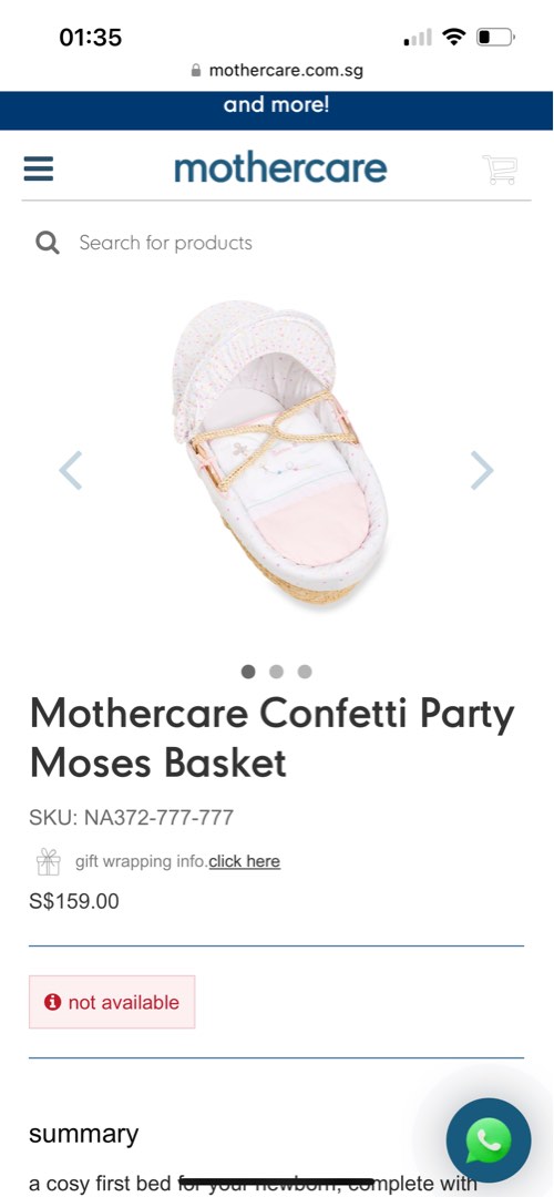 Confetti party moses basket 2025