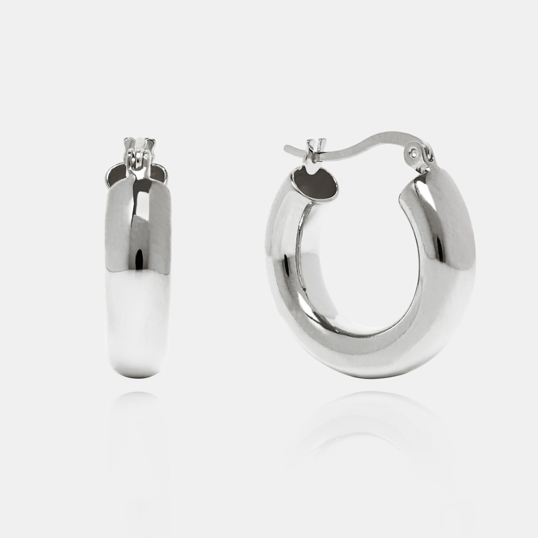 Real silver clearance big hoop earrings