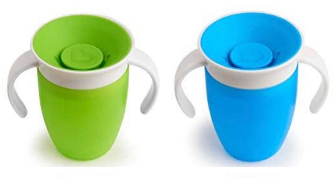 Munchkin 360 Miracle Training Cup (Category: Weaning & Toddler Feeding) located in Manila. Submitted by du_clutter_withme (Listing ID 1209391252, Image 2). Description: Brand New Bought in the US Sold as bundle/set 1 blue cup, 1 green cup individual pictures are for reference on hand item is still sealed in a plastic, never opened Toddler training cup with dentist recommended spoutless design 360˚ edge allows drinking from any side of the cup- si