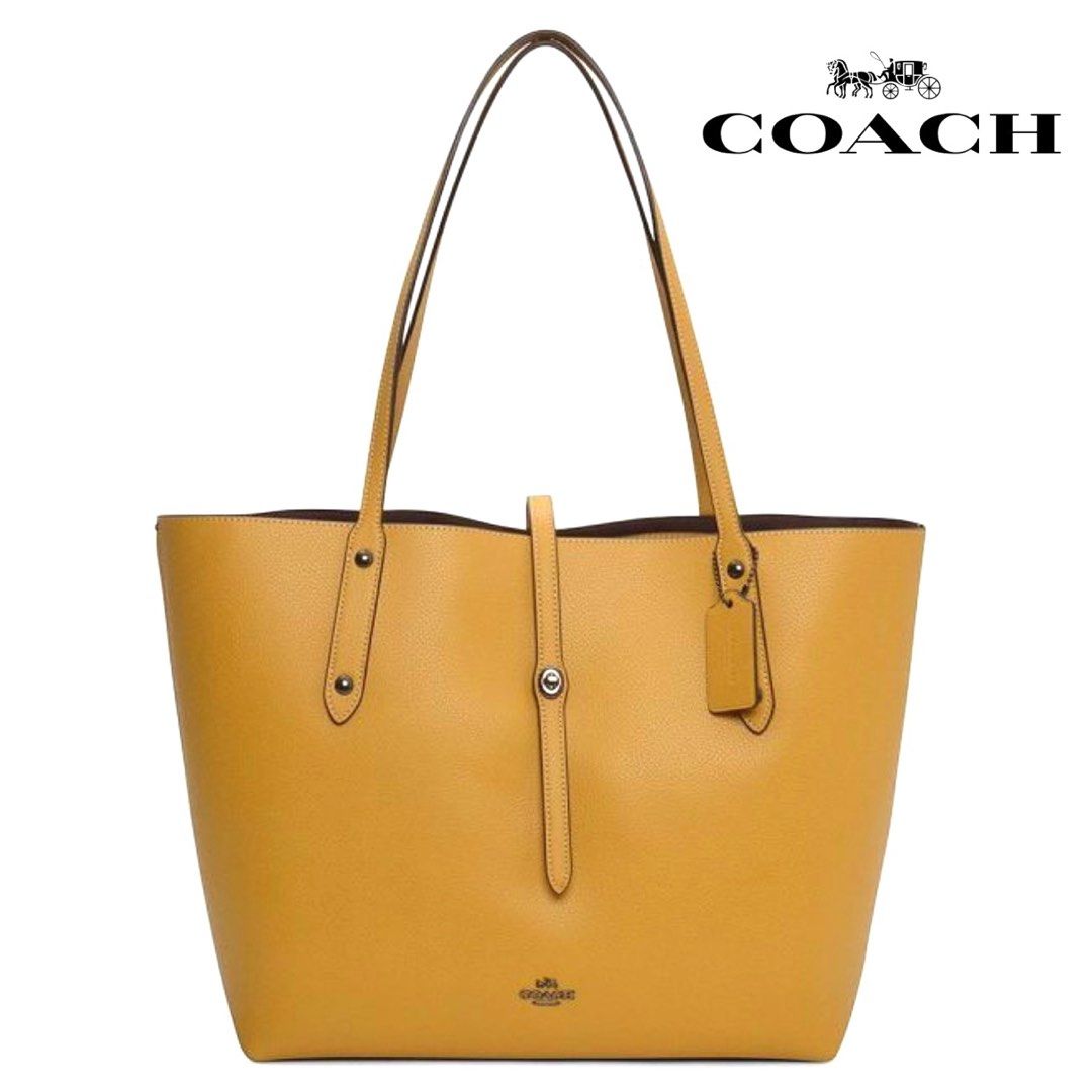 Coach market tote light shop saddle