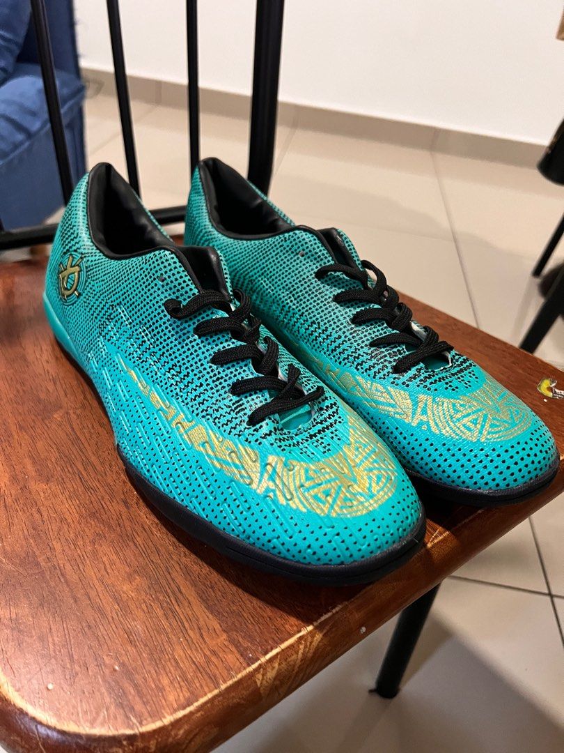 Nike Light Blue Futsal Shoes Men Outdoor Soccer Shoes Turf Indoor Futsal