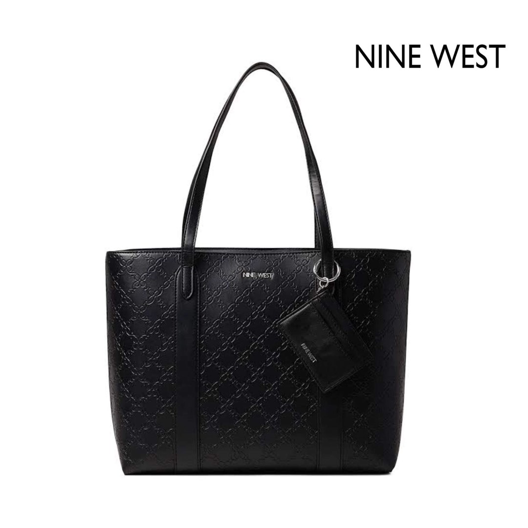 Authentic NINE WEST Paulson Black Tote Bag with Removable Card Case