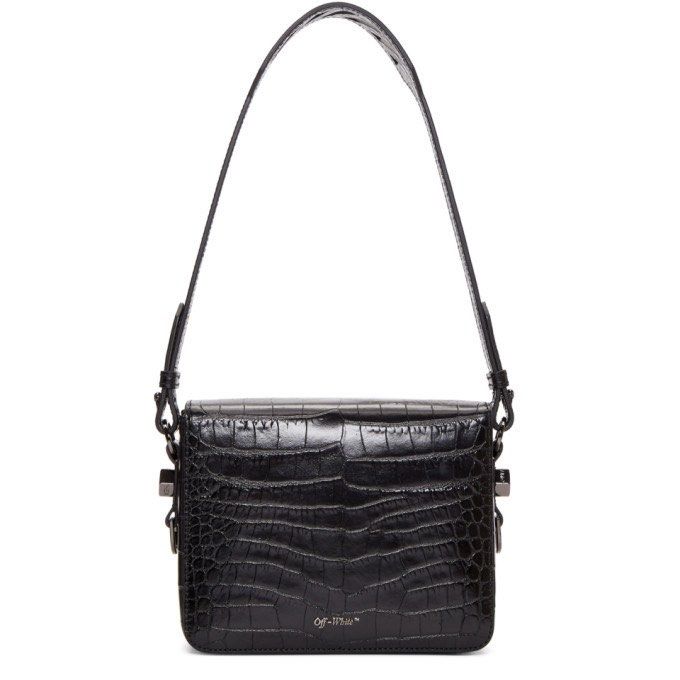 Off white crocodile store binder clip bag