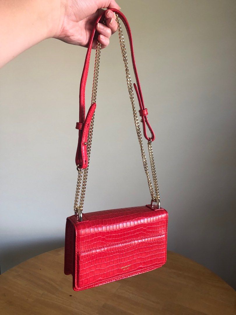OROTON Limited Edition Cherry Red Forte Micro Clutch Women s
