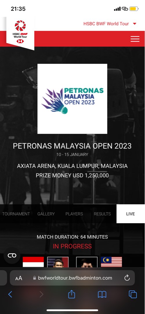 PETRONAS OPEN MALAYSIA (SEMI FINAL TICKETS), Tickets & Vouchers, Event