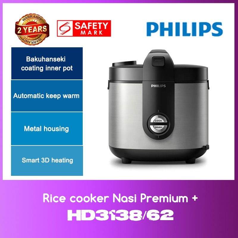 Philips HD3138/62 Rice cooker Nasi Premium +Rice Cooker WITH 2 YEARS