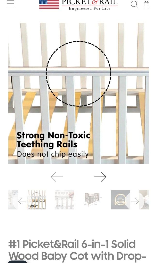 picket and rail baby cot, Babies & Kids, Baby Nursery & Kids Furniture