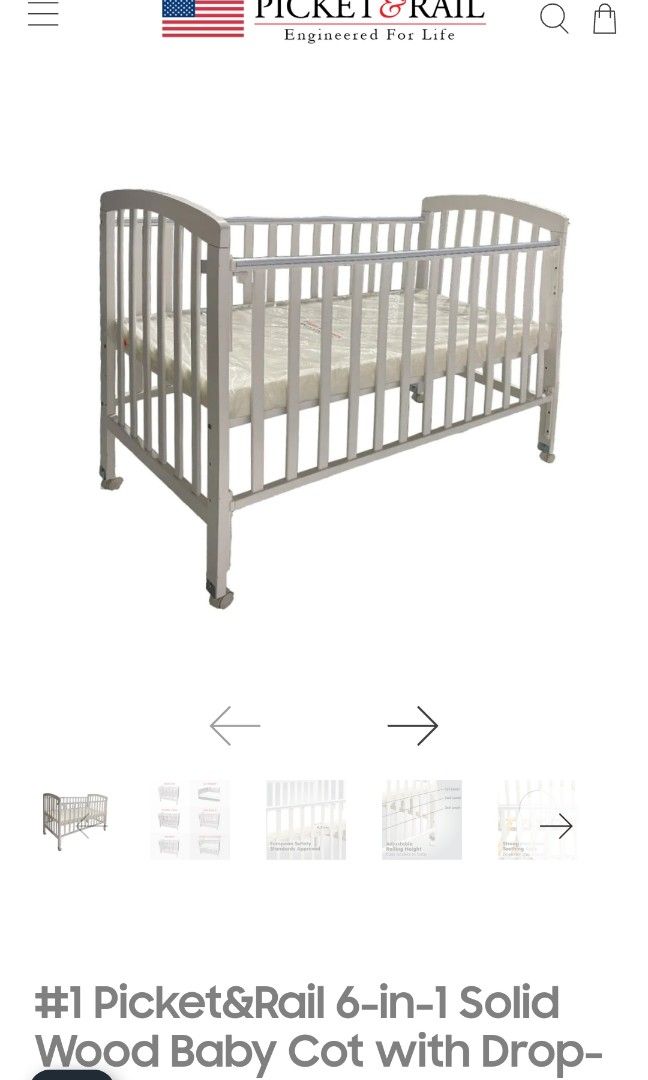 picket and rail baby cot, Babies & Kids, Baby Nursery & Kids Furniture