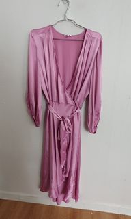 Pink Silk Wrap Dress (brand new without tag)