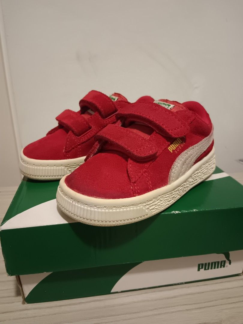 Puma suede hot sale red kids