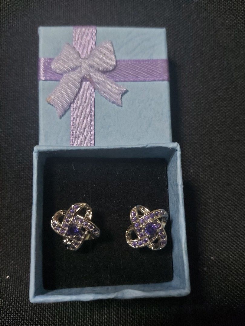 Purple stone earrings outlet