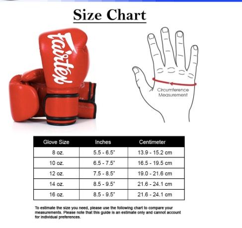 10 oz sales gloves size