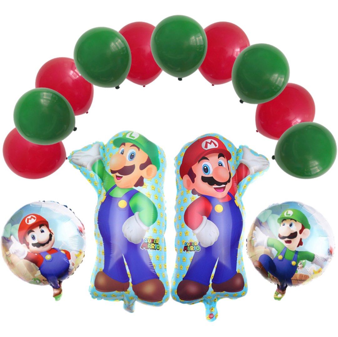 Ready Stock] New Arrival ~ 14Pcs/Pack Video Game Super Mario & super luigi  (Design 2) Latex Foil (Deflated)balloons ~ Party Deco., Hobbies & Toys,  Stationery & Craft, Occasions & Party Supplies on