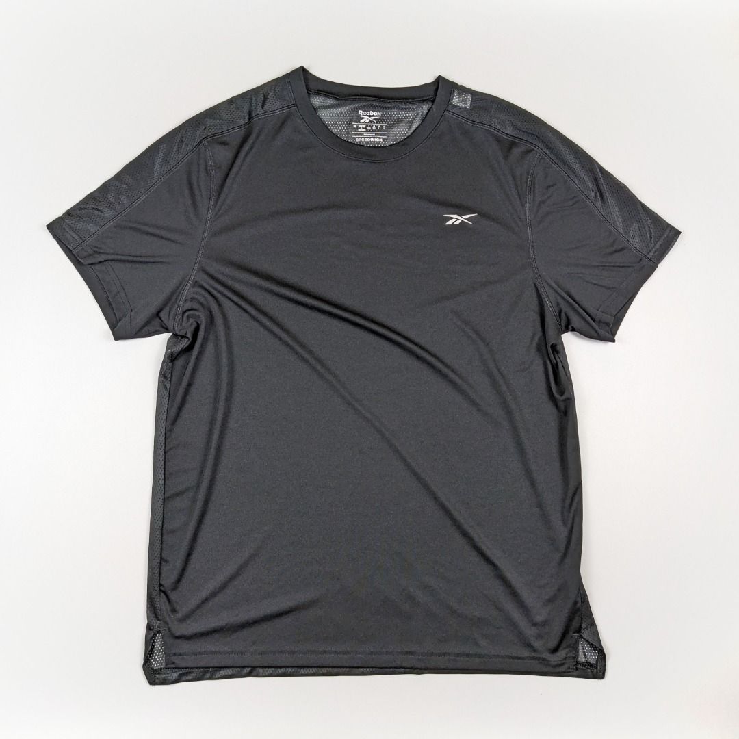 Reebok Speedwick Tech Tee Black Running Gym Top Size L XL Dri Fit T Shirt