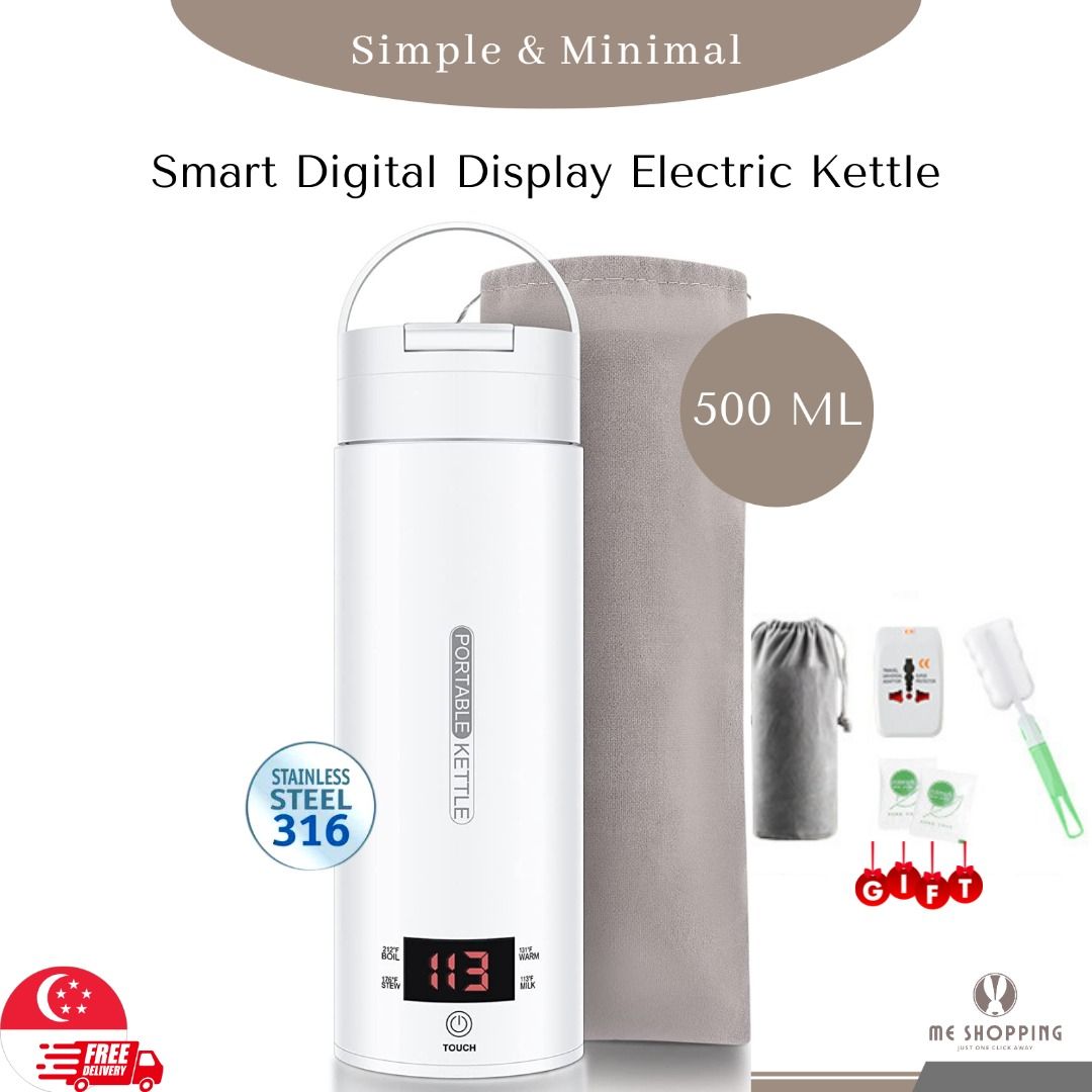 Travel Kettles Electric Small,350ml Stainless Steel 3 in 1 Digital