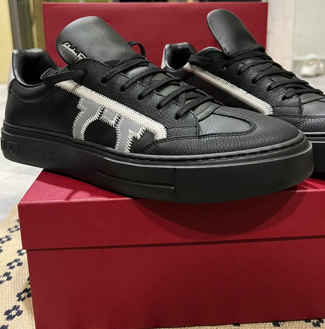 Salvatore ferragamo borg sneakers hot sale