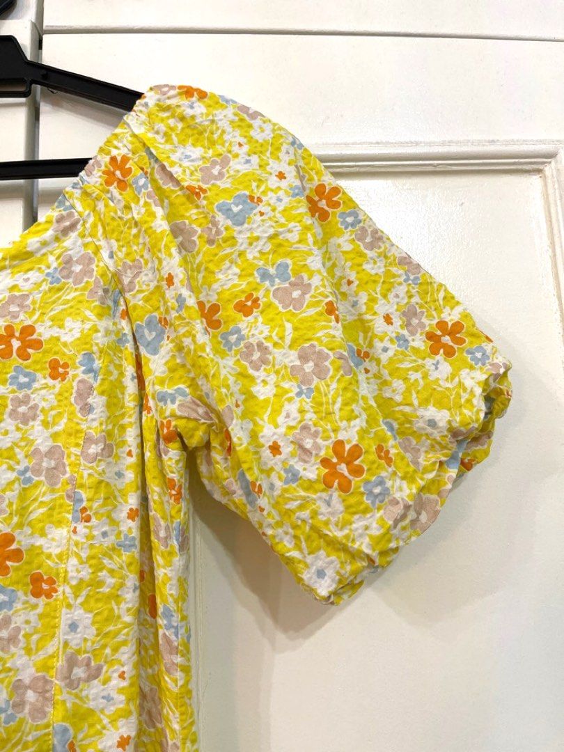 Saturday Club Puff Sleeve Midi Dress, Women's Fashion, Dresses & Sets