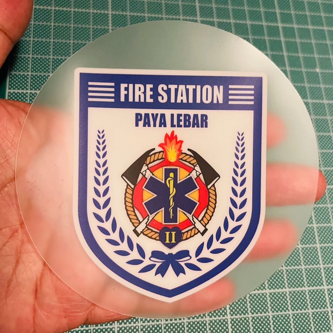 SCDF Paya Lebar Fire Station . Static Cling Car Decals . 11cm diameter ...