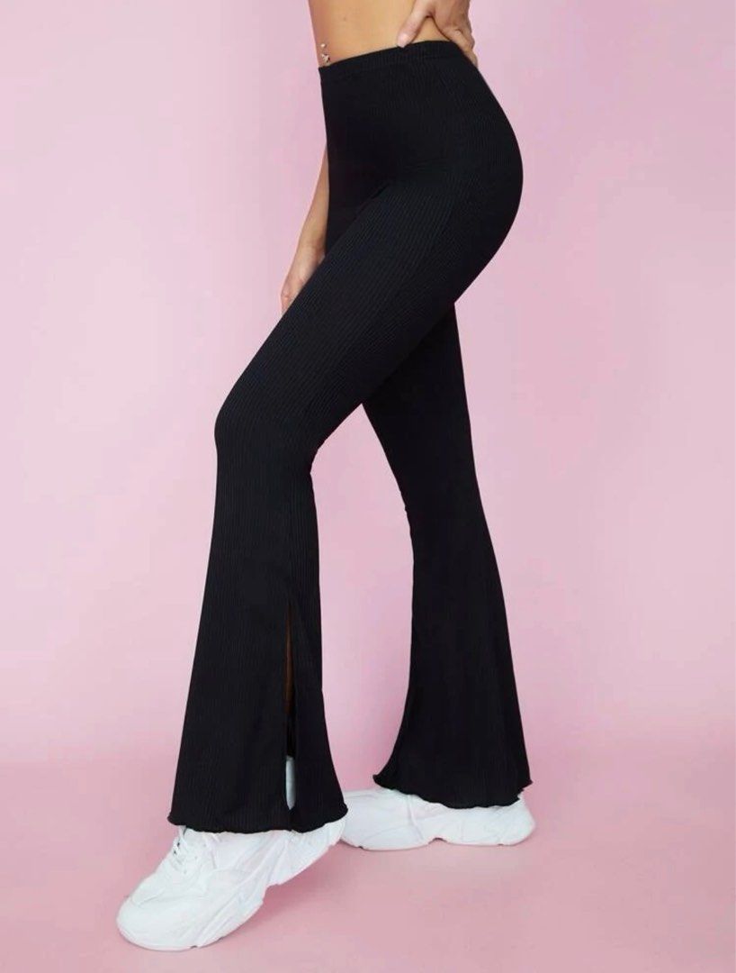 SHEIN Split Hem Flare Pants (plussize), Women's Fashion, Bottoms, Other  Bottoms on Carousell