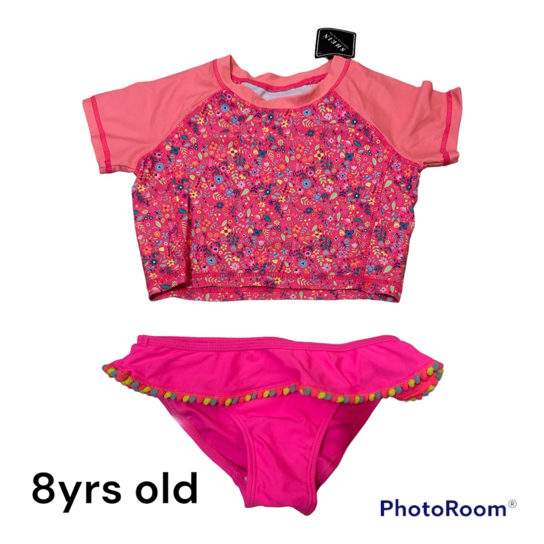 Shein Kids swimwear 2pc pink, Babies & Kids, Babies & Kids Fashion on