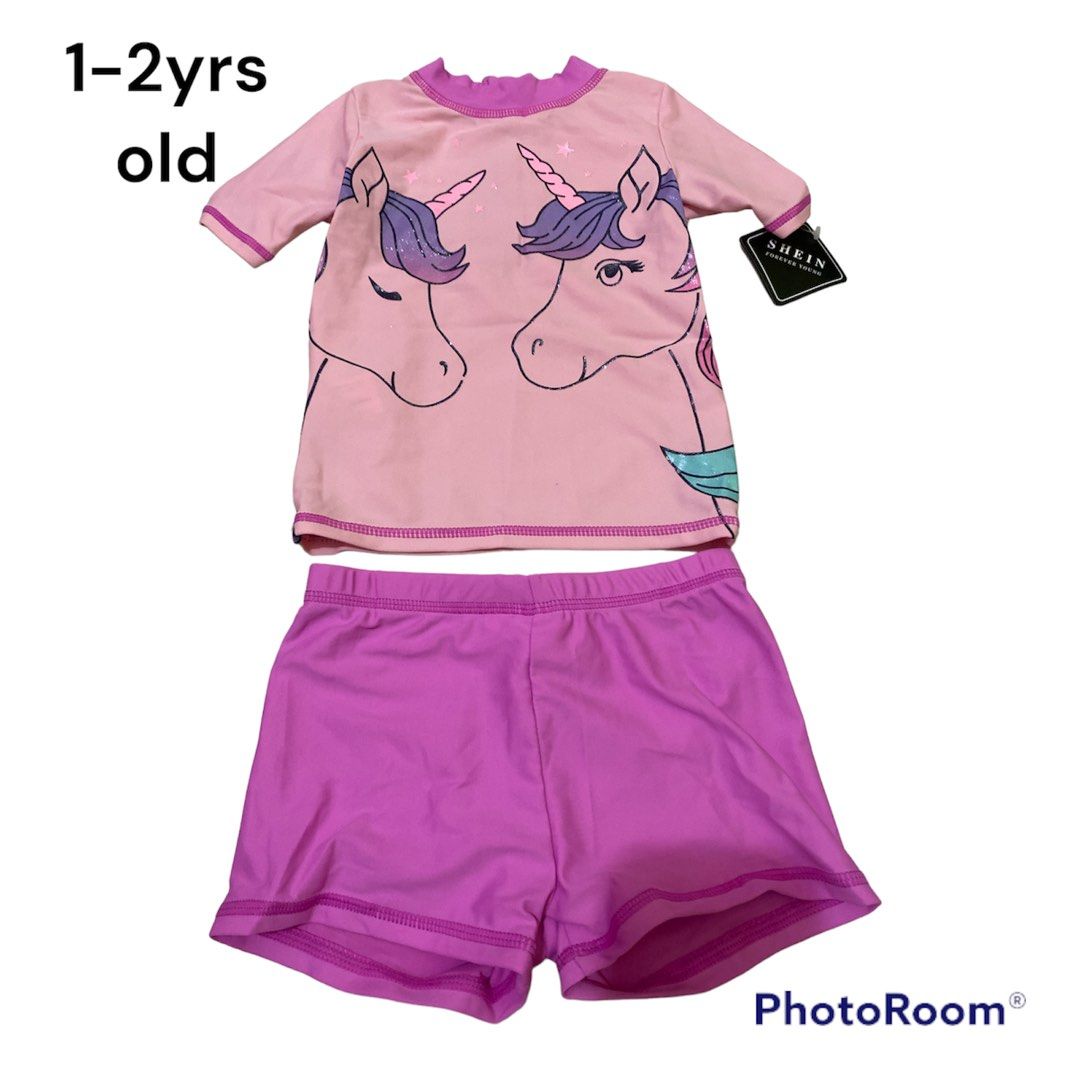 Shein kids swimwear 2pc unicorn, Babies & Kids, Babies & Kids Fashion