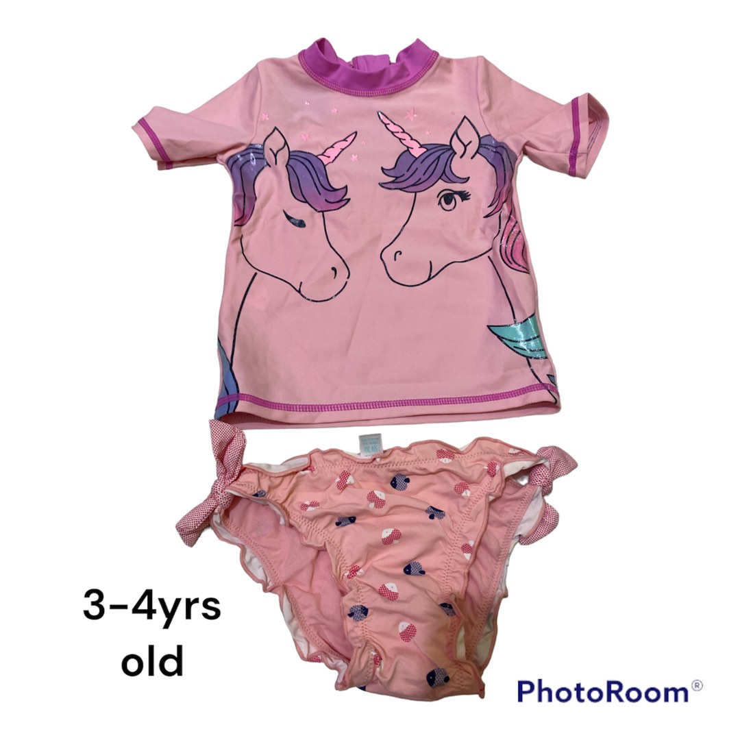 Shein kids swimwear 2pc unicorn 2, Babies & Kids, Babies & Kids