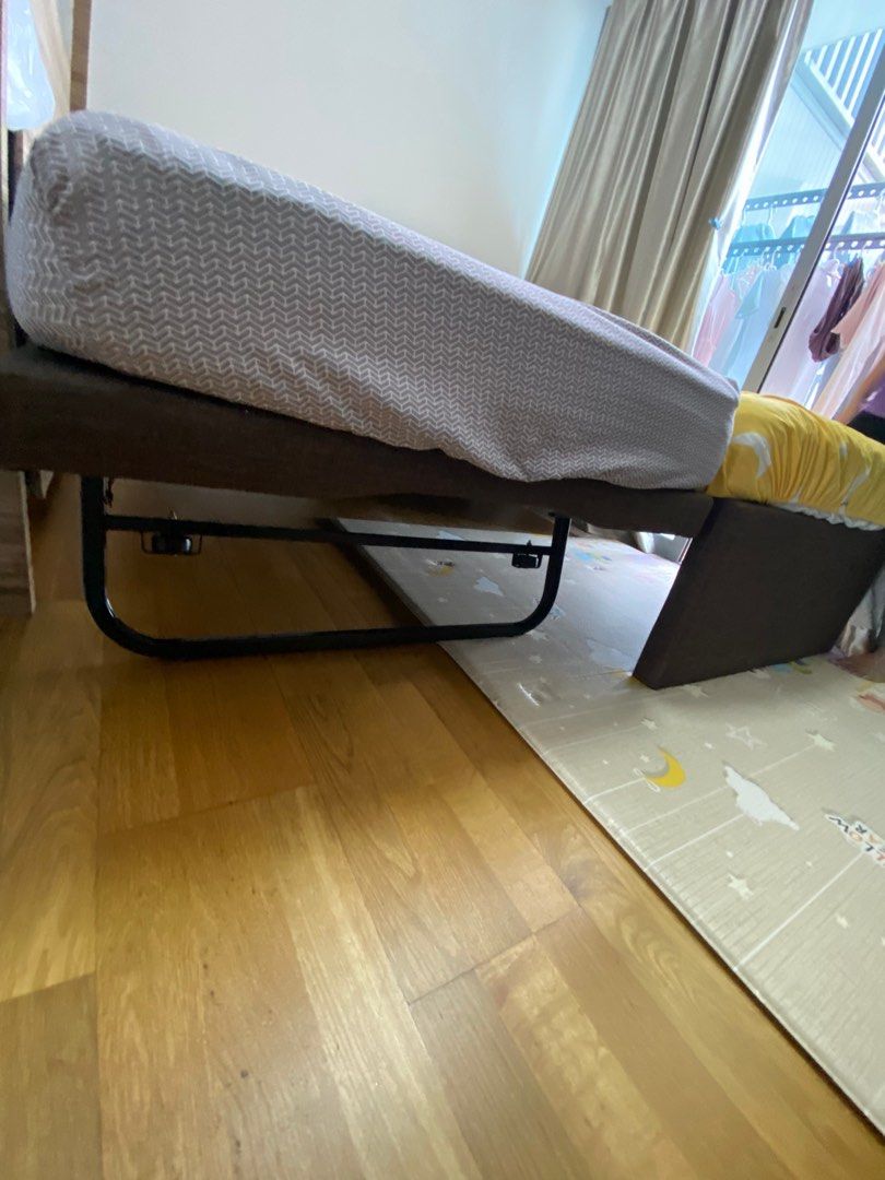 Single bed with pull out single bed, Furniture & Home Living, Furniture