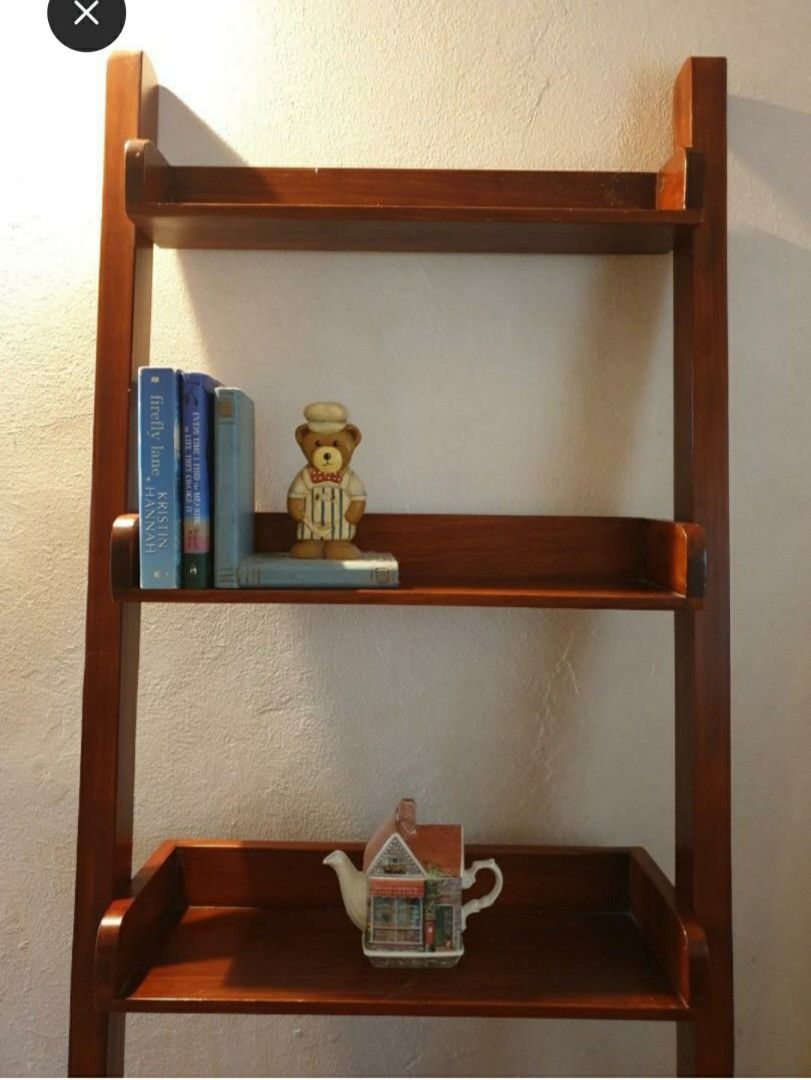 Solid Wood Ladder Display/ Book Shelf/Rack, Furniture & Home Living ...