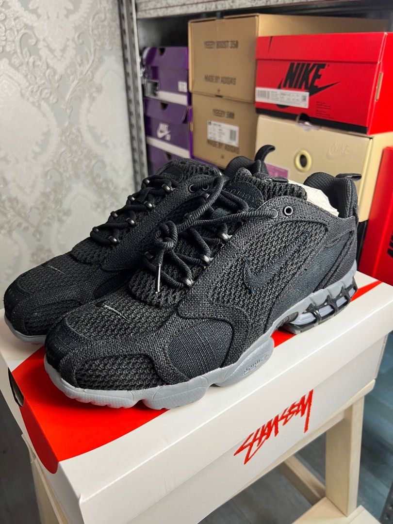 Nike x stussy air outlet zoom spiridon cage 2 black