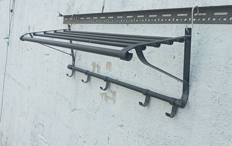 T49H Rak Besi IKEA PORTIS Wall Mounting Shelf Black, Furniture & Home