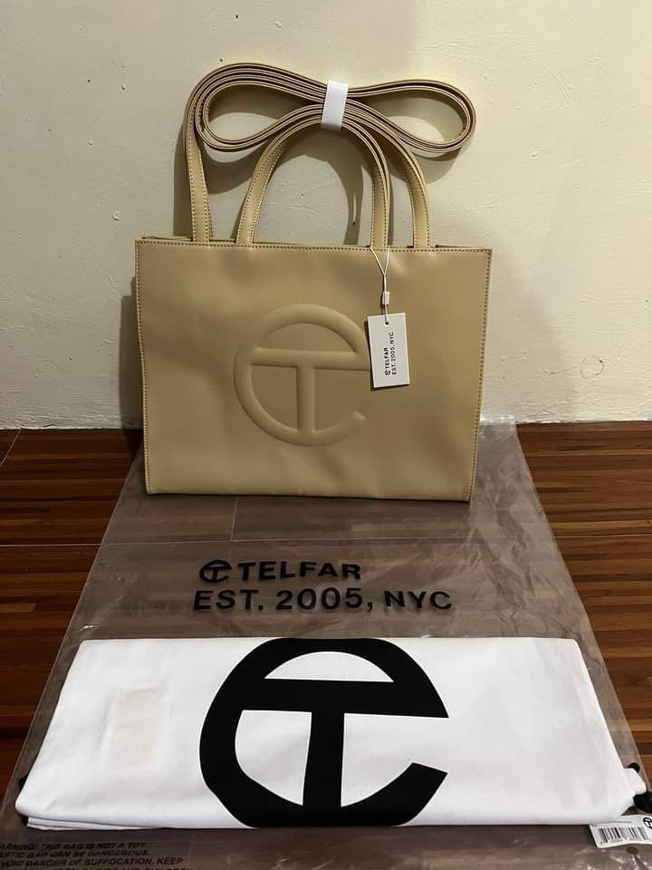 Telfar medium hotsell cream shopping bag