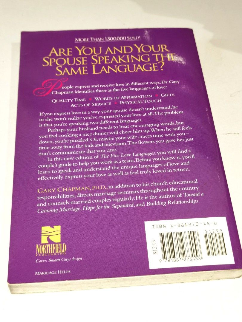 The Five Love Languages Book By Gary Chapman, Hobbies & Toys, Books ...