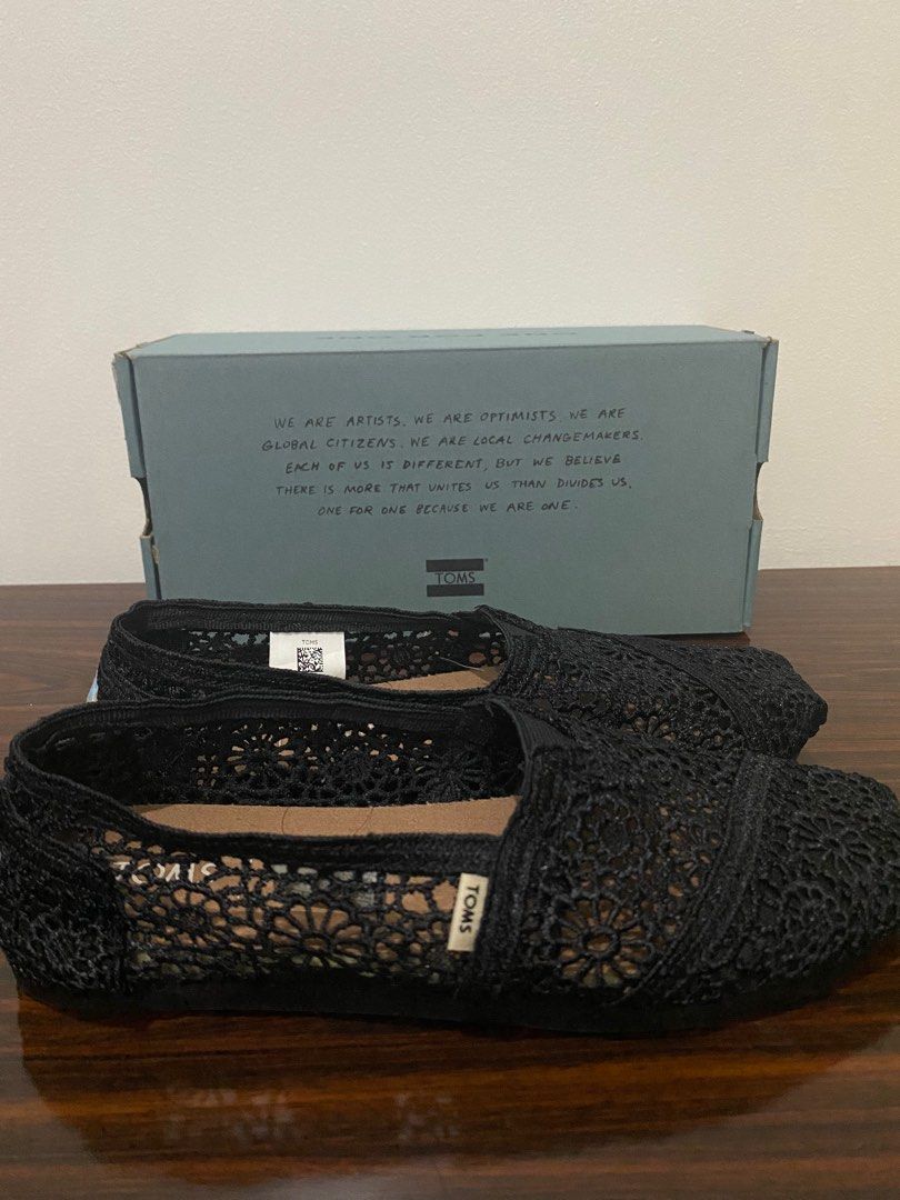 Toms black moroccan crochet women's classics online