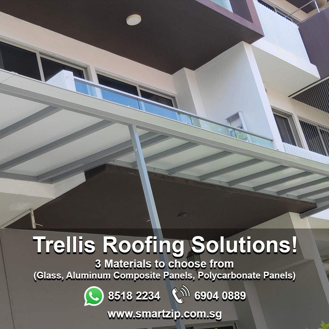Trellis Roofing Solutions! For your ROOFLESS Balcony/Patio/Yard! (Glass