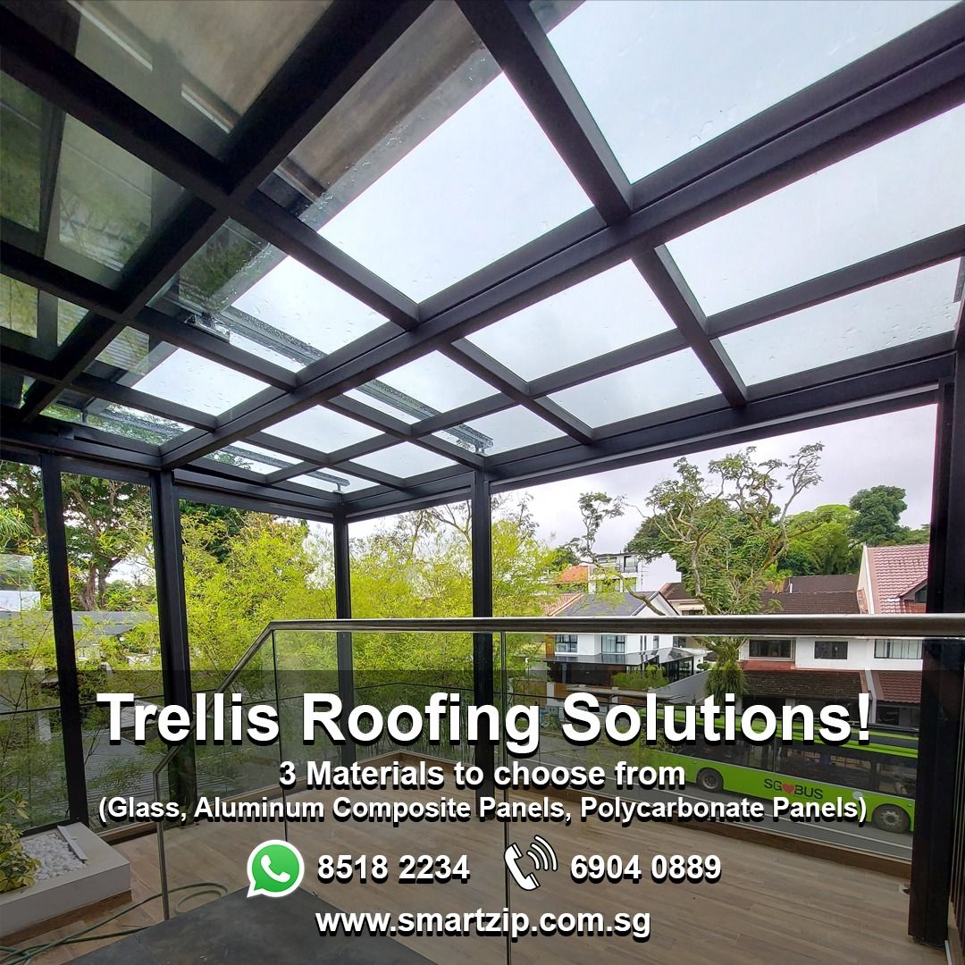 Trellis Roofing Solutions! For your ROOFLESS Balcony/Patio/Yard! (Glass