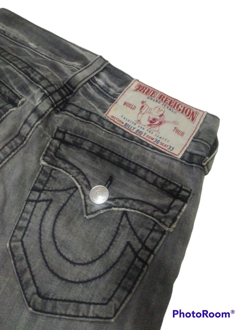 black true religion jeans with red stitching