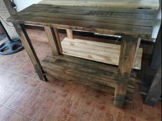 wooden table tv stand