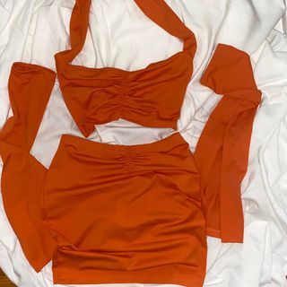 two piece orange set