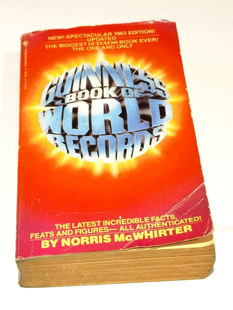 Vintage 1983 Guinness Book Of World Records By Norris Mcwhirter, Hobbies & Toys, Books
