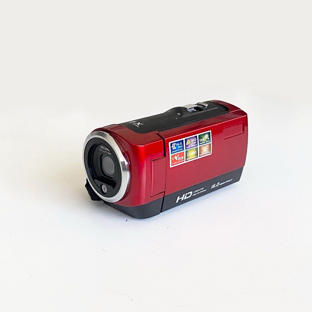 Vintage HD Red Camcorder, Photography, Cameras on Carousell