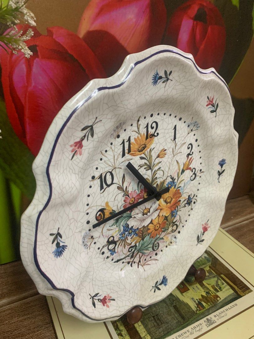 Vintage Swiss Scholer Quartz Melamine plate wall Clock 11
